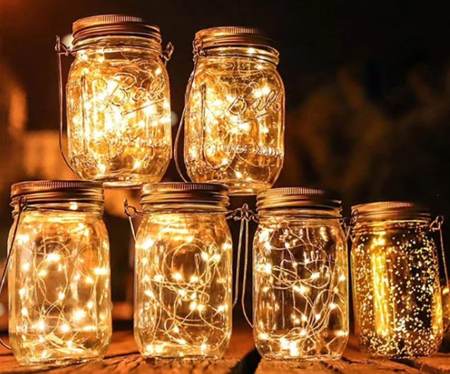 Wedding Centerpieces With Led Fairy Lights in Jars