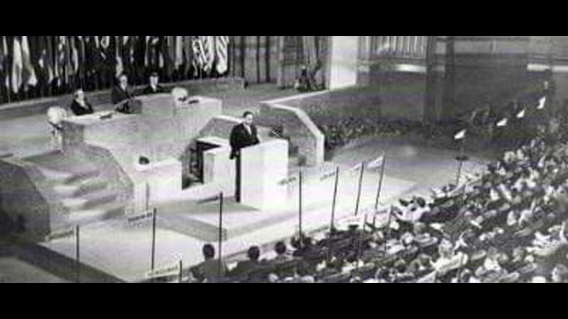 J.R. Jayewardene addressing the San Francisco Peace Conference in 1951