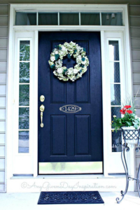 Deep navy blue door